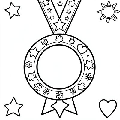 Kolorowanka - medal do pokolorowania