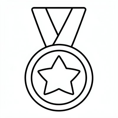 Kolorowanka: medal do pokolorowania