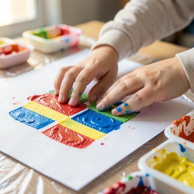 Zdjęcie: rączki stemplujące gąbką