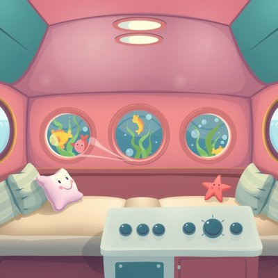 Tło do prowadzonej wyobraźni — wnętrze łodzi