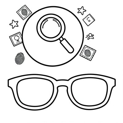 Kolorowanka — plakietka i okulary