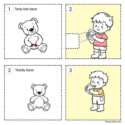 Karty scenek z pluszakiem (do wydruku)