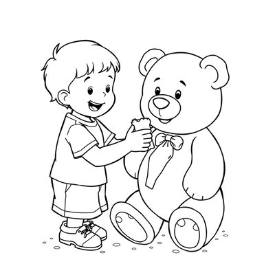 Kolorowanka: Mały ratownik z pluszakiem