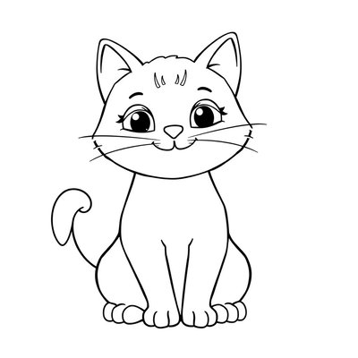 Kolorowanka: kotek do pokolorowania