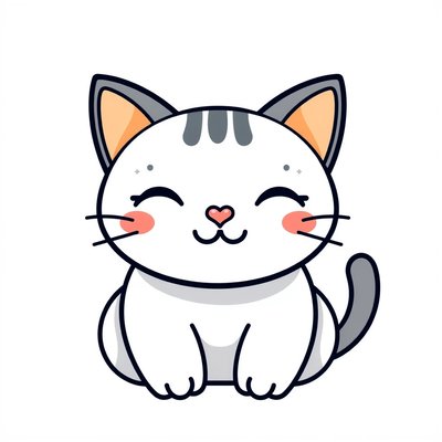 Naklejka z kotkiem — projekt