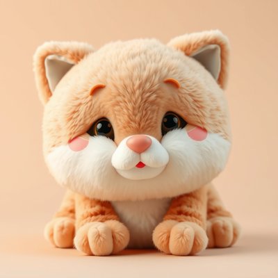 Pluszowy kotek — detal do druku