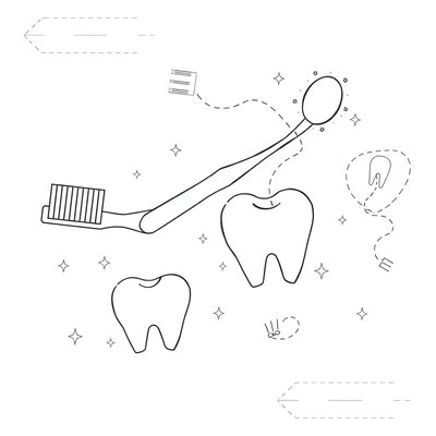 Kolorowanka: Narzędzia dentysty