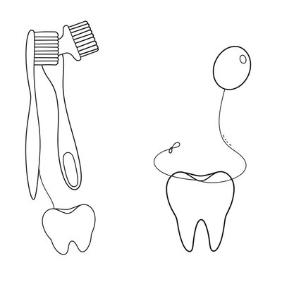 Kolorowanka: Narzędzia dentysty