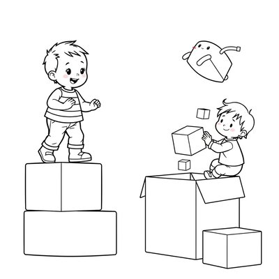 Kolorowanka: Klocki i ruchy