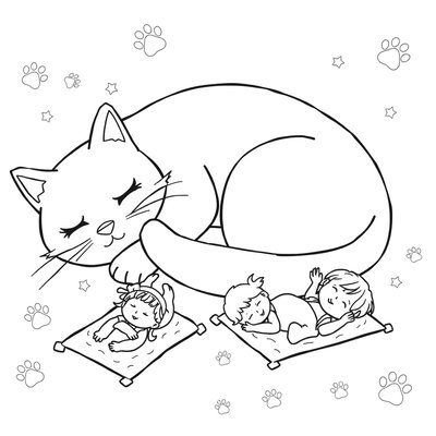 Kocia drzemka — kolorowanka