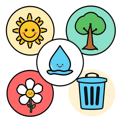 Karty do zabawy 'Co się uśmiecha' — zestaw ikon