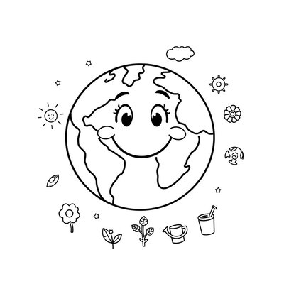 Kolorowanka 'Uśmiechnięta Ziemia'