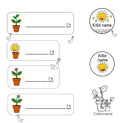 Naklejki/etykiety do podpisania doniczek