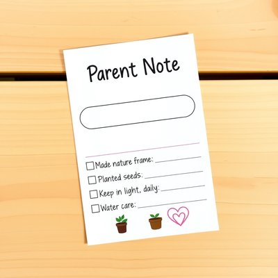 Notatka dla rodziców — co dziecko zrobiło