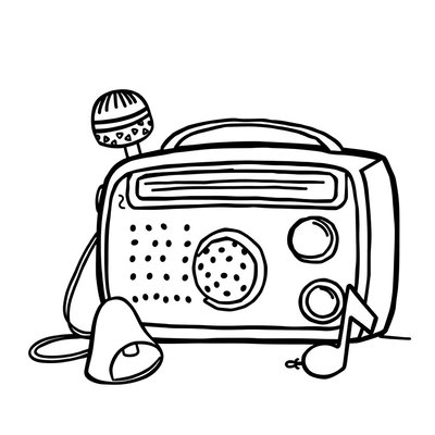 Kolorowanka: radio i mikrofon
