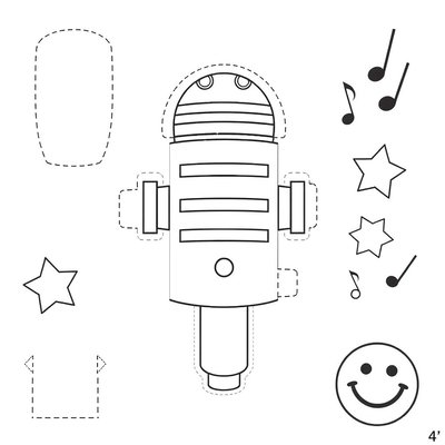 Szablon: mikrofon z rolki papieru