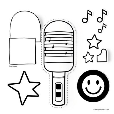 Szablon: mikrofon z rolki papieru