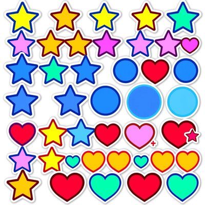 Arkusz naklejek piankowych i brokatowych (drukowalny)