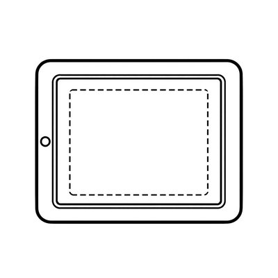Szablon kartonowego tabletu — płaski kontur