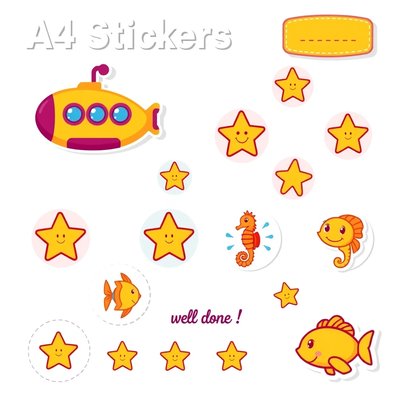 Szablon: Naklejki/stemple nagród (arkusz)