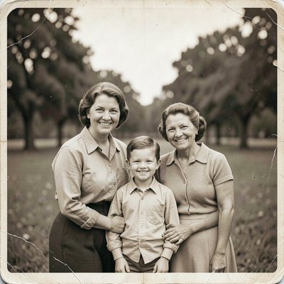 Fotografia rodzinna — reprodukcja w stylu vintage