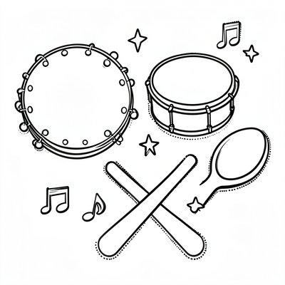 Kolorowanka: instrumenty rytmiczne