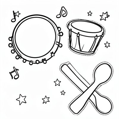 Kolorowanka: instrumenty rytmiczne