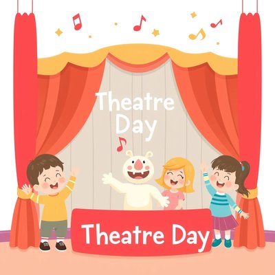 Plakat powitalny 'Dzień Teatru' dla sali