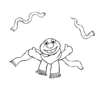 Strona do kolorowania — maskotka i chusteczki