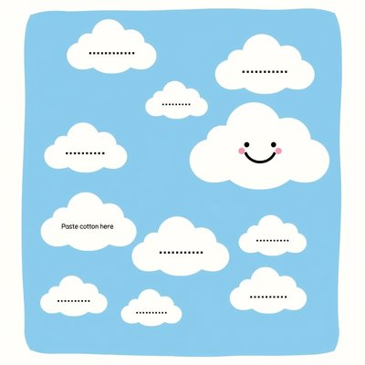 Tło 'Chmury' do przyklejania waty (plakat)