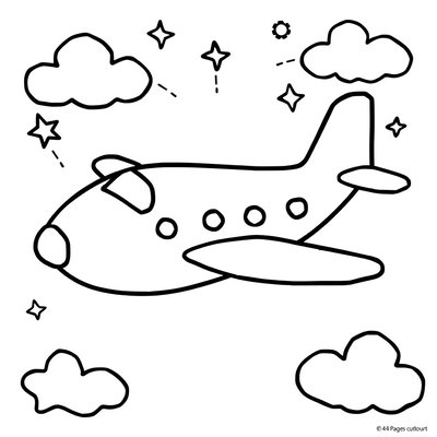 Karta do ozdabiania samolotu (kolorowanka)