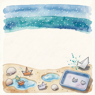Stacja B — Morze: watercolor i efekt soli