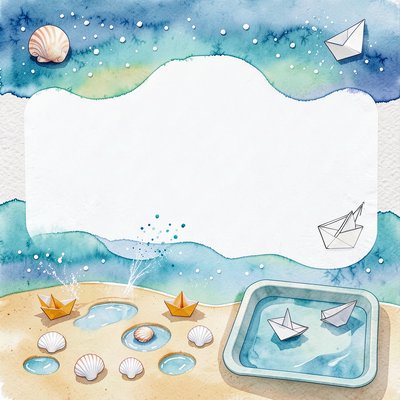 Stacja B — Morze: watercolor i efekt soli