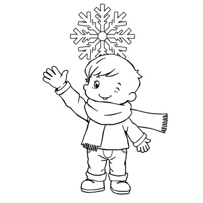 Kolorowanka: tańczący płatek i dziecko z chustą
