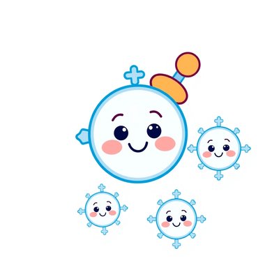 Naklejka nagrody: uśmiechnięty płatek śniegu