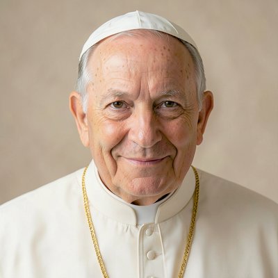 Duże, wyraźne zdjęcie Jana Pawła II (portret do prezentacji)
