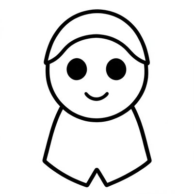 Prosta kolorowanka konturowa Jana Pawła II (dla najmłodszych)
