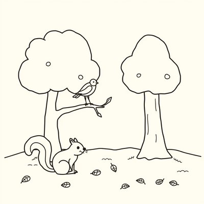 Strona do kolorowania: prosty las