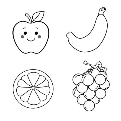 Kolorowanki: Uśmiechnięte owoce