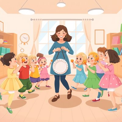 Scena: Dzieci maszerują w kole do rytmu