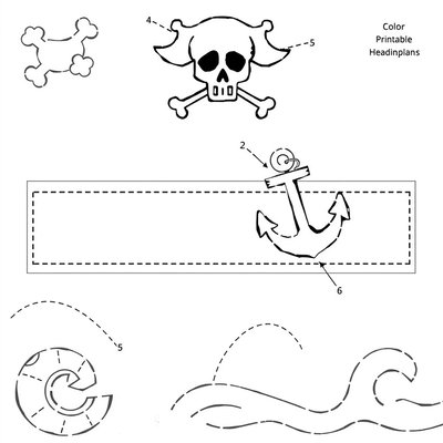Szablon opaski pirackiej do druku