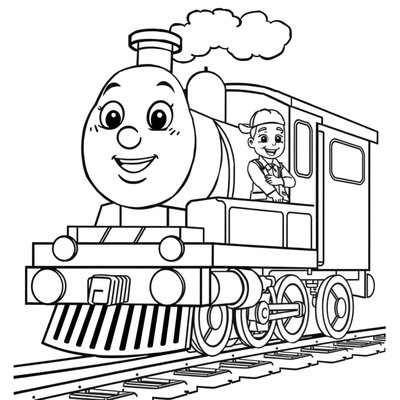 Kolorowanka: Pociąg i maszynista