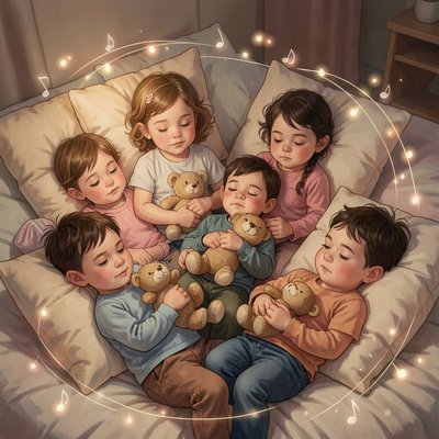 Ilustracja: Muzyczne przytulanki