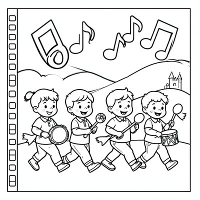 Kolorowanka — Orkiestra maluchów