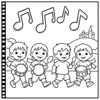 Kolorowanka — Orkiestra maluchów