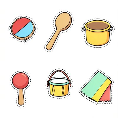 Ilustracje instrumentów — wycinanki