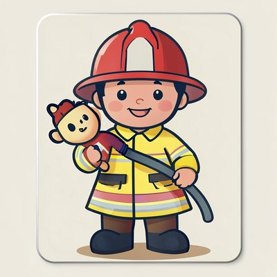 Flashcard: Osoby pomagające — strażak