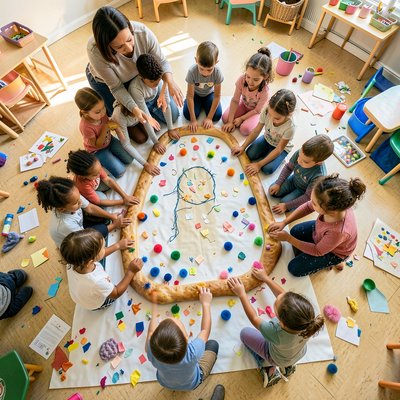 Wspólny 'wielki pasztecik' — praca grupowa
