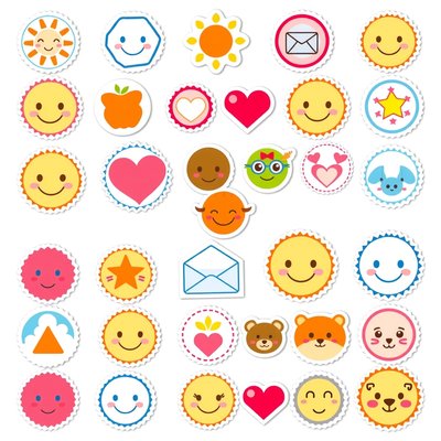 Arkusz znaczków / naklejek (szablon)