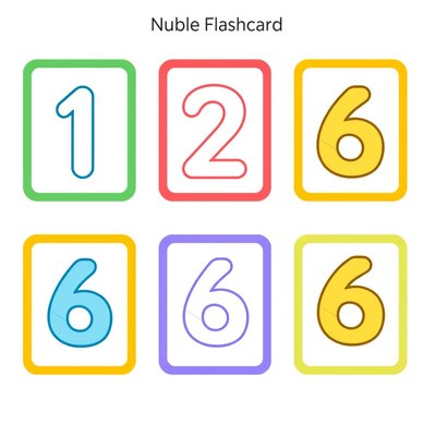 Fiszki z numerami 1–6 (do nauki numerów)